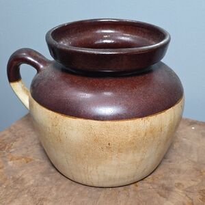 Elegant Brown and Cream Ceramic Pitcher